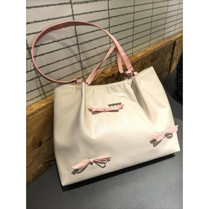 Bow Bag Casual Commuter Women'S Bag Dopamine Large Capacity Shoulder Bag Fashion Tote Bag Women