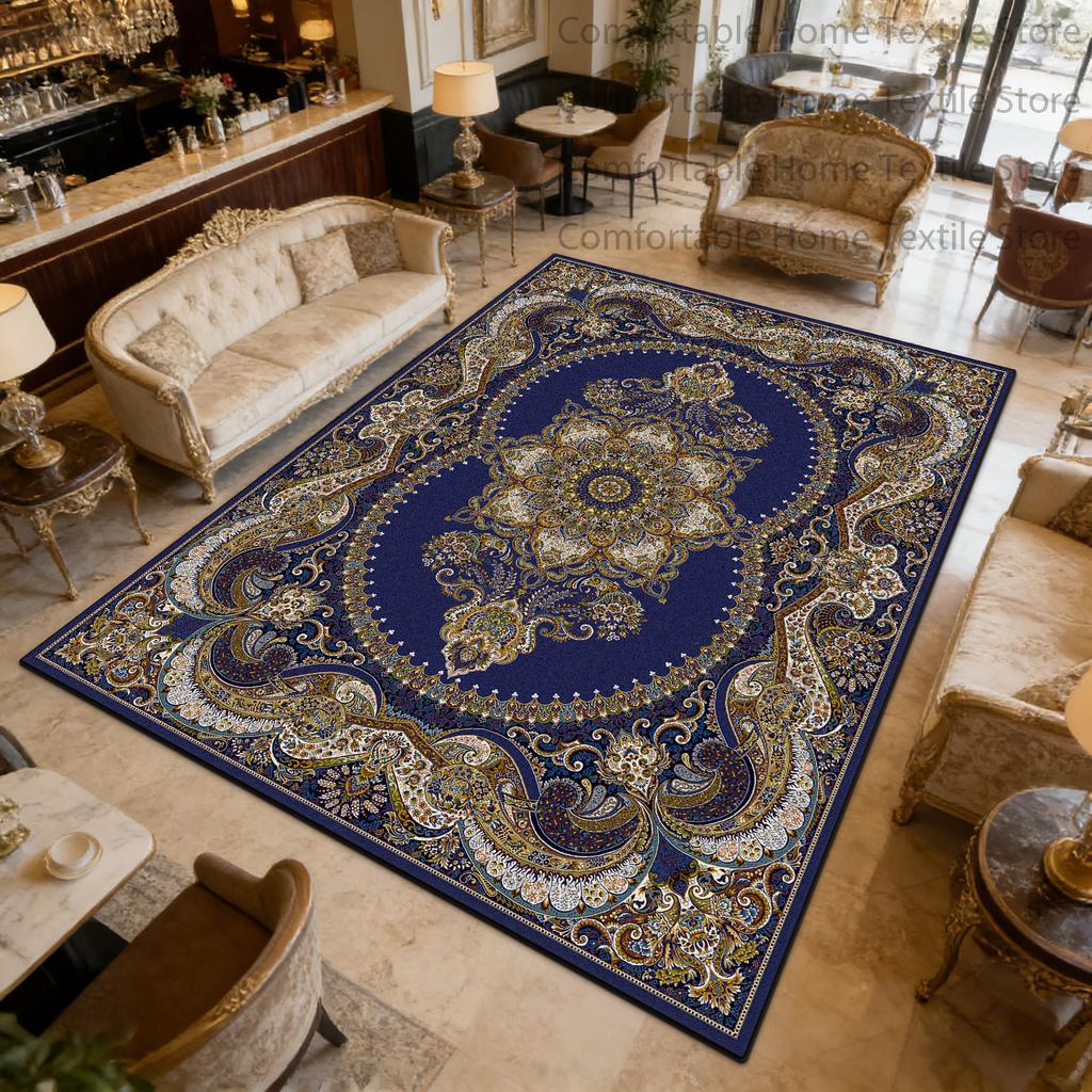 Classic Persian Luxury Style Living Room Carpet Washable Short Velvet Large Floor Mats Decoration Bedroom Antiskid Fluffy Rug