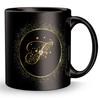 Golden Frame with F Alphabet Letter Printed Ceramic Mug 330 Ml + Keychain,Gift for Love,Birthday,Wife, Husband