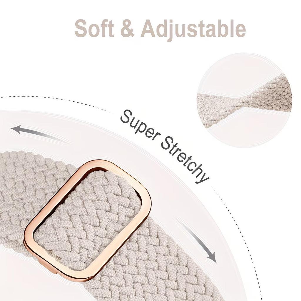 Elastic Woven Nylon Strap for Apple Watch Series 4-10 & Ultra 2