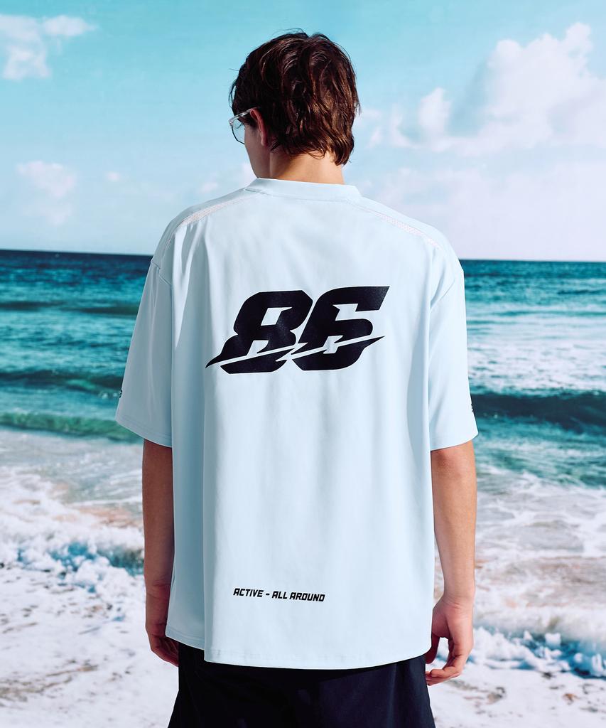 Leijibi Hydro Mesh Performance Oversized W Rash Guard Short Sleeve Jersey Sky Blue