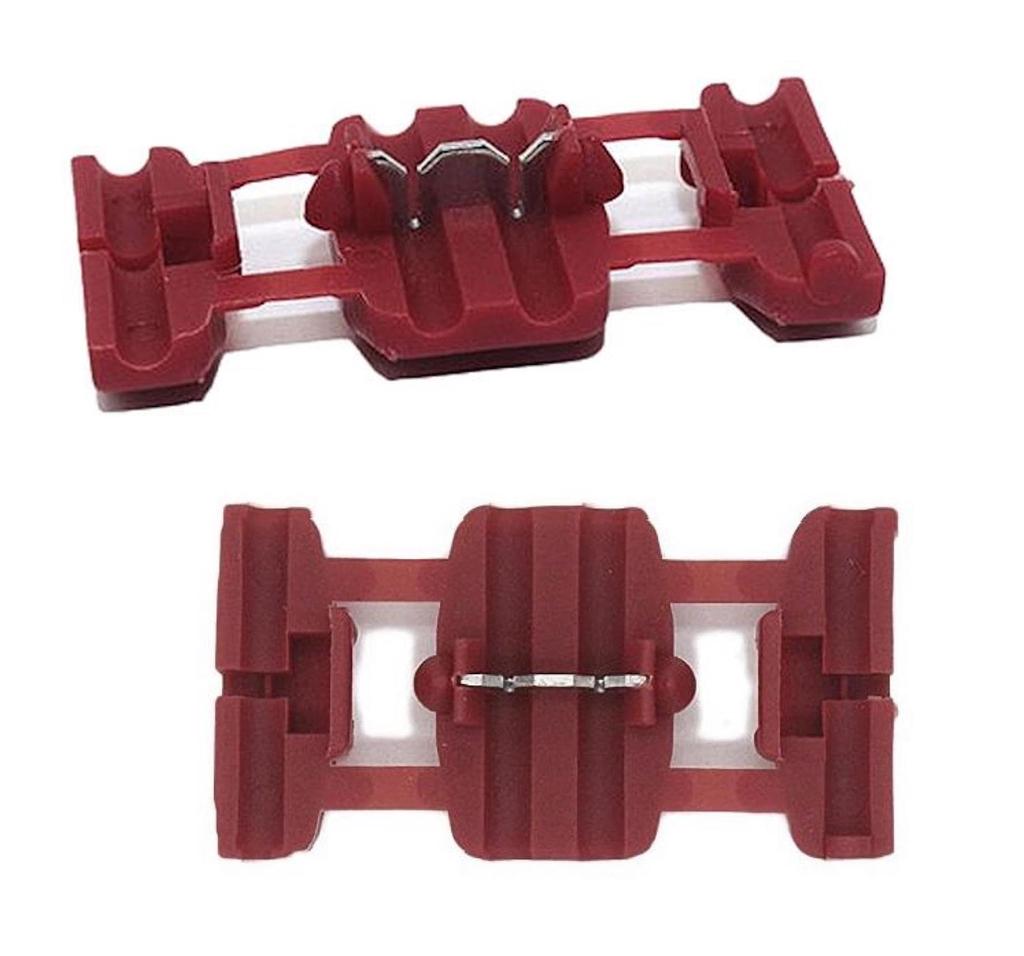IWISS KW-6-100P Electro Tap Car Wire Branch Connector Wiring Connector Red AV(S) 0.5-0.85sq q 60 pcs Red 0.5-0.85SQ 300V 100pcs