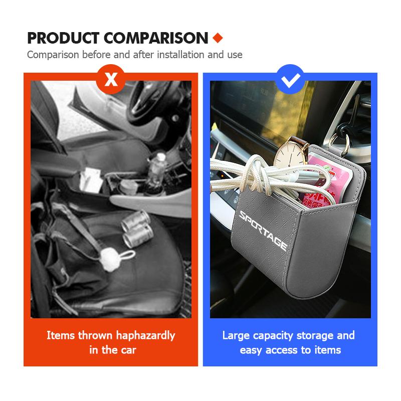 Coajtd1 For KIA Car Air Outlet Storage Bag Glasses Phone Organizer Box Mini Organizer Box Sportage Rio Ceed Niro Soul Stonic Proceed