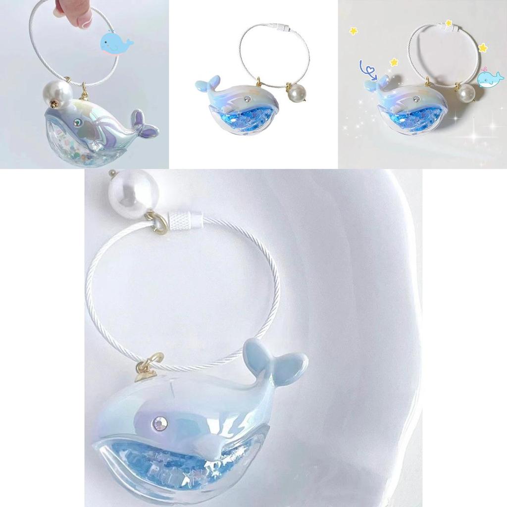 Adorable Whale Keychain Gradual Color Changing Pendant For Decoration