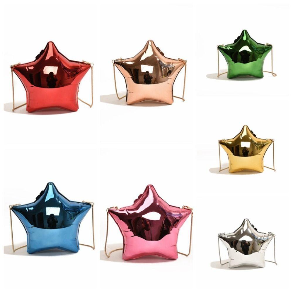 Korean Style Banquet Chain Bag Silver Funny Party Bag Retro Bright Star Shoulder Bag Gift