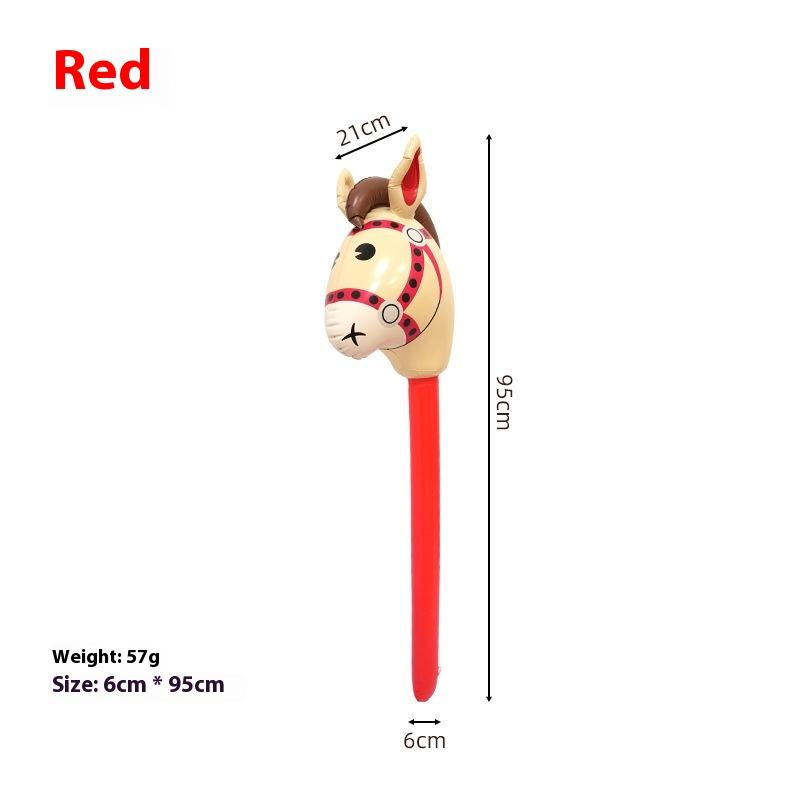 

1Pcs Inflatable Horse Head Balloon Blow Up Pony Stick Toy Halloween Party Supplies Inflatable Stick Children S Toys A3