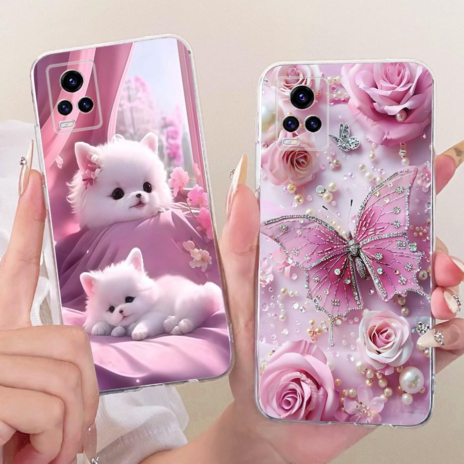 For Vivo V20 SE V2022 Vivo Y70 VivoV20 V2025 Phone Case Luxury Flower Butterfly Cartoon Bow Pattern Back Cover Soft TPU Silicone