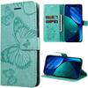 Protective Case - E.F.Connection - for iPhone Air - Shockproof Synthetic Leather Green Butterfly Pattern