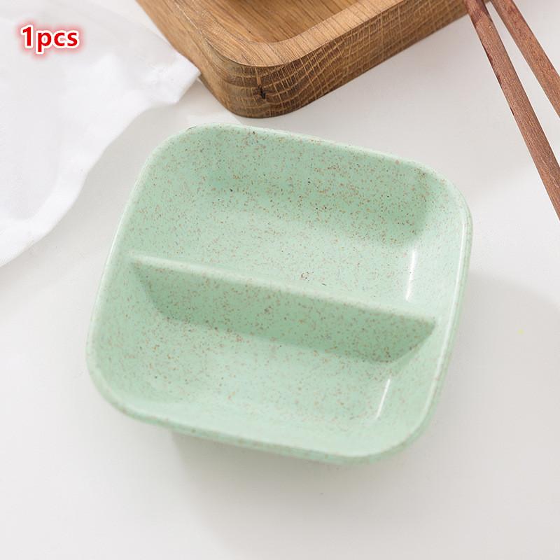 Kreativer bunter doppelter Gitter-Gewürzschale, Gewürzdip-Schale, Marmeladen-, Salat-, Saucen-, Ketchup-, Sojasaucen-, Essig-, eingelegtes Gemüse-Teller