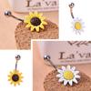 Sunflower Flower Bar Navle Barbell Ring Navle Piercing smykker