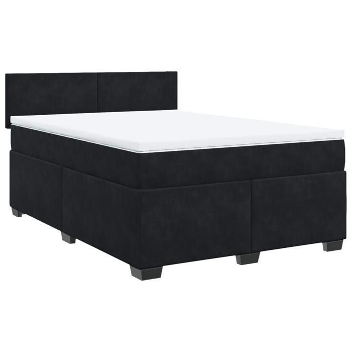VidaXL Sommier à lattes de lit avec matelas Noir 140x200 cm Velours 3286326