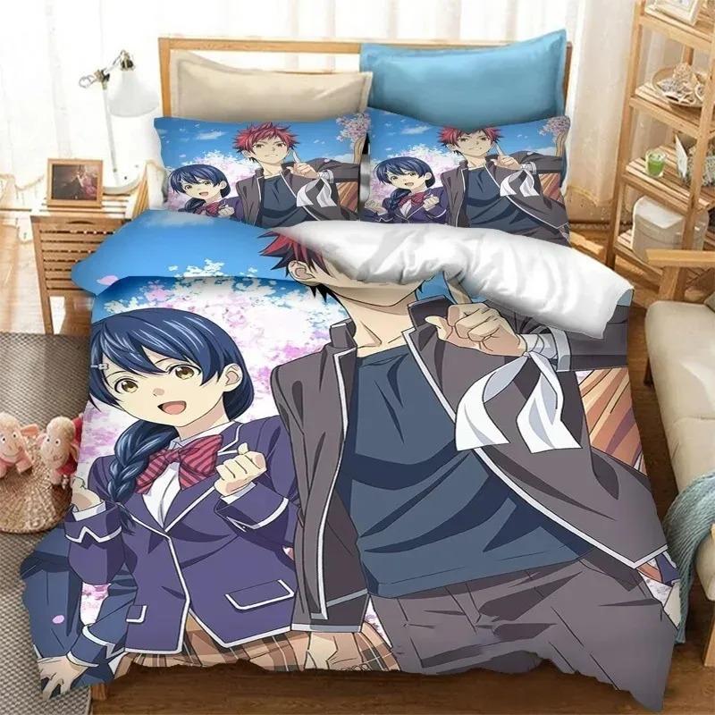 

3dAnime Food Wars! Shokugeki no Soma Bedding Set Duvet Cover Bedroom Comforter Twin King _Size Quilt Cover Home Textiles EU Single 135x200cm