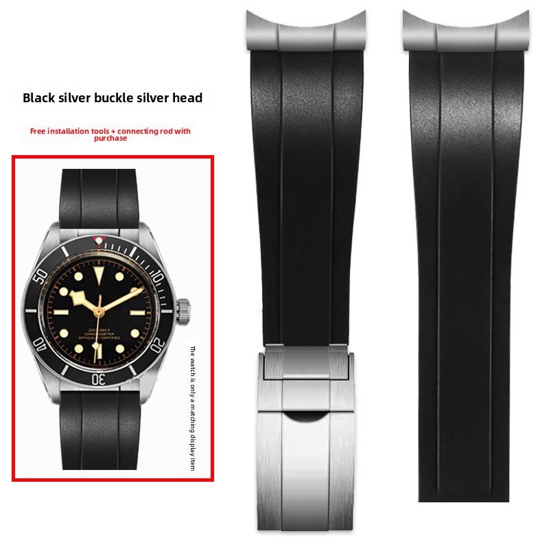 Řemínek k hodinkám Pro řadu Tudor Biwan Black Bay M79230R M79363N Kovový s prohnutým koncem Gumový řemínek k hodinkám 20mm 21mm 22mm