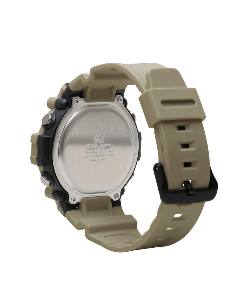 Casio Illuminator AE1500WH Series 10 Years LED Backlight 5 Alarms 1100 Second Stopwatch Men's Digital Watch, White, Standard, Chronograph,