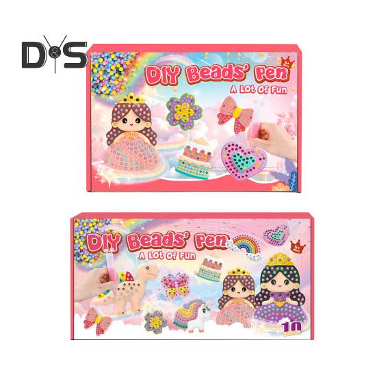 DIY Faux Diamond Painting Kit Cartoon Princess Beads Painting Set Pen Beads Stickers Patterns Painting Kit Gift for Beginners Kids