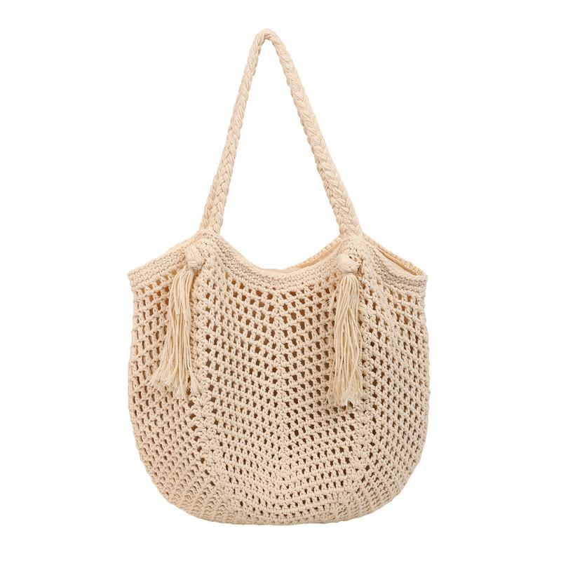 

Сумка Новая Модная Вместительная Пляжная Сумка через Плечо бежевый