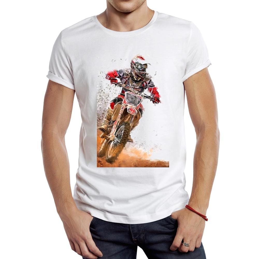 Vintage Dirty Motorcycle Men T Shirt Casual Cool Rider Male Tops Hipster Retro Motocross Printed Tee