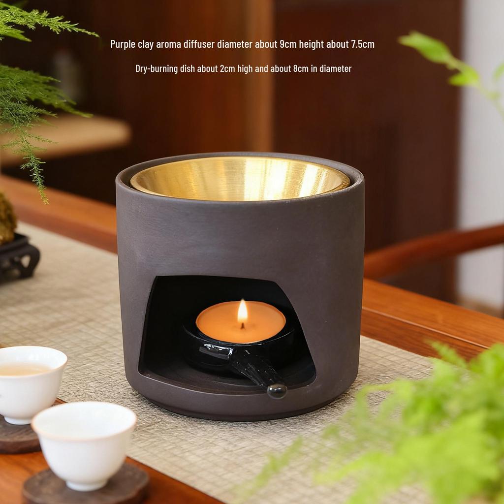 Japanese Style Multifunctional Aromatherapy Candle Burner for Essential Oils, Warm Tea, and Sleep Aroma Bricks with Sandalwood and Agarwood.