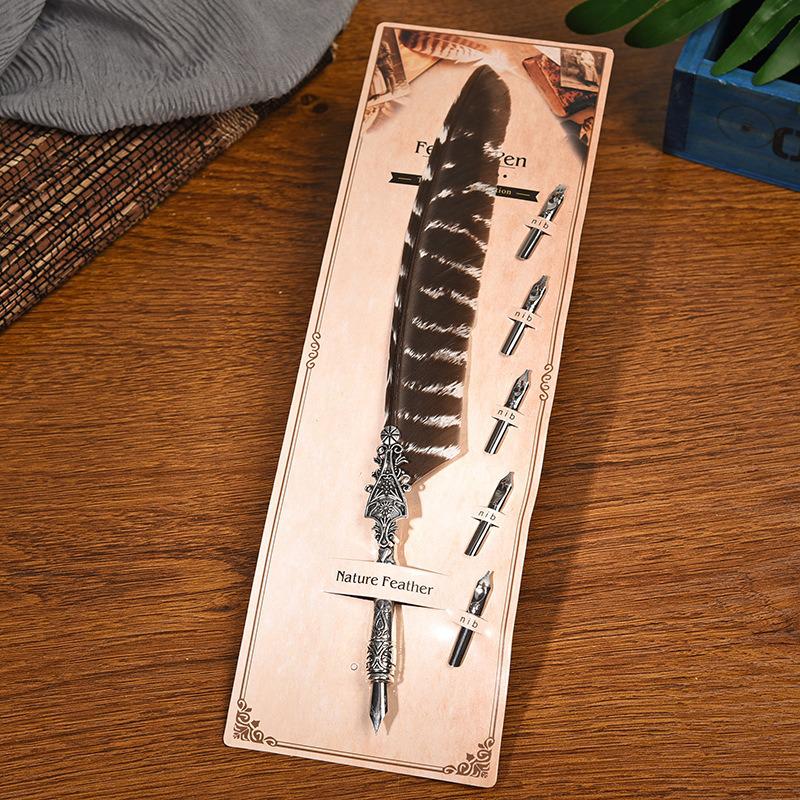 European Retro Peacock Feather Dip Pen Gift Set