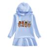 Ruffle Cartoon Rainbow Hoodie Dress - Girls' Long Sleeve Princess Style