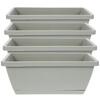 4pcs Window Box Planter Plastic Vegetable Flower Boxes Rectangular Flower Pots with Saucers Indoor Outdoor Plant Box