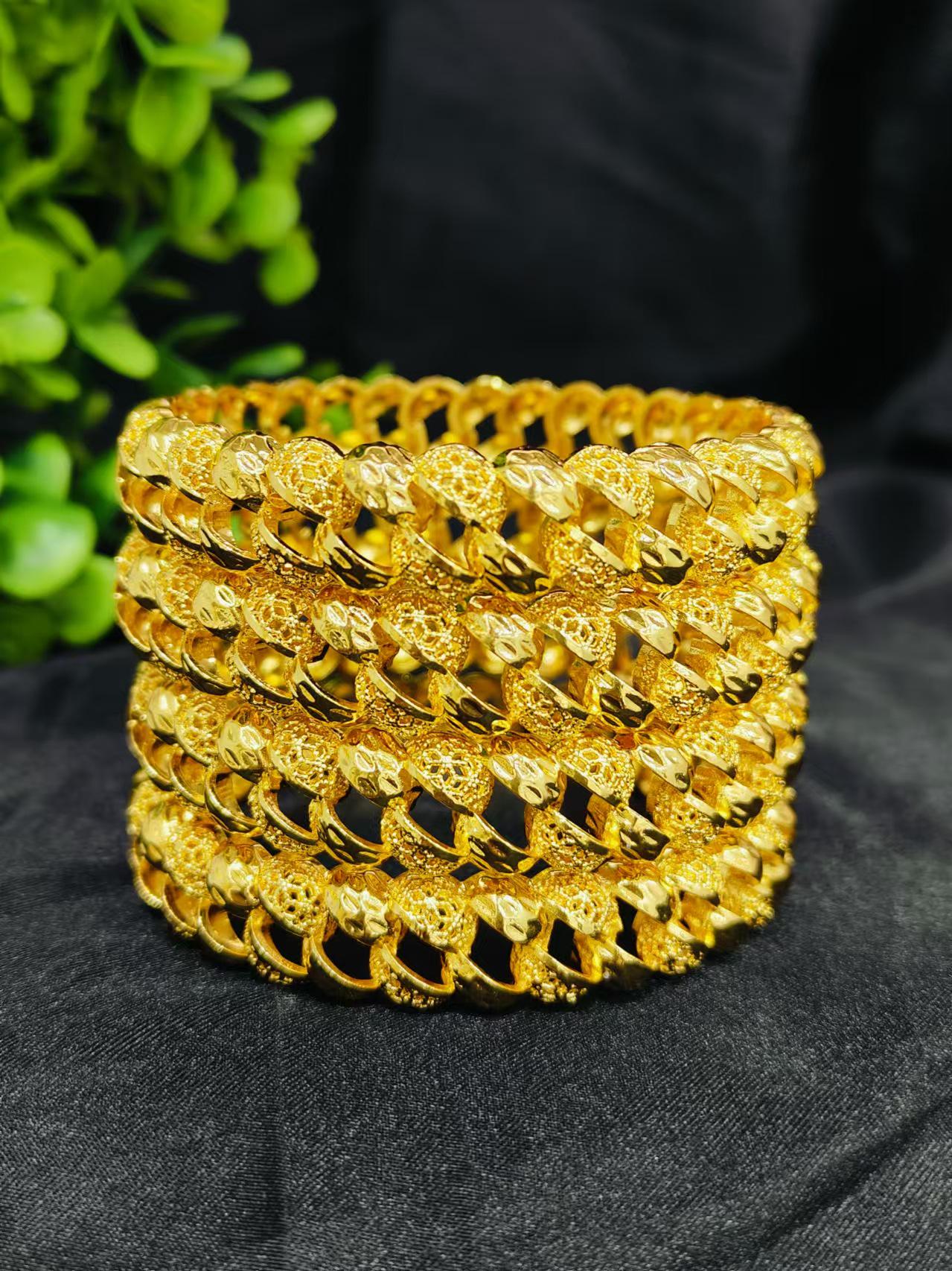 Dubai Women s Middle Eastern Gold Bracelet for Weddings 24K Gold Plated
