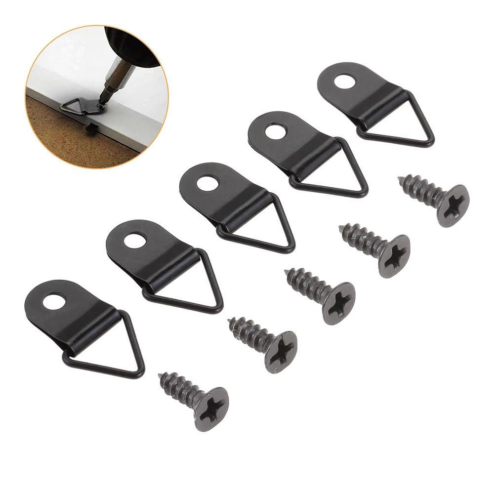 100Pcs Single Hole Triangle Hanging Ring with Screws Half Circle Ring Hanging buckle  Wall Mount