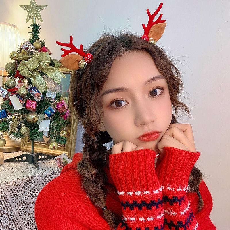 Barrette Serre-tête Bois de Faon Style Mori - Accessoire de Cheveux de Noël Mignon d'Inspiration Féerique pour Femmes