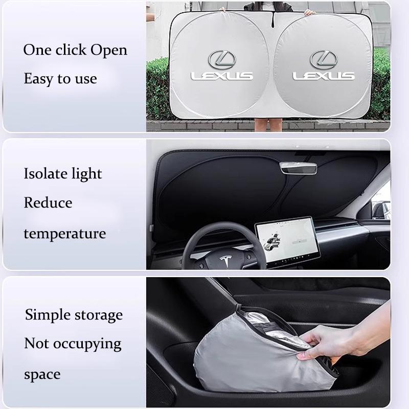 Car Windshield Sun Shade Visor UV Protection Shield For Lexus F SPORT ES RX NX LS UX LM LX GX LC RZ IS CT GS RC HS SC TX LBX