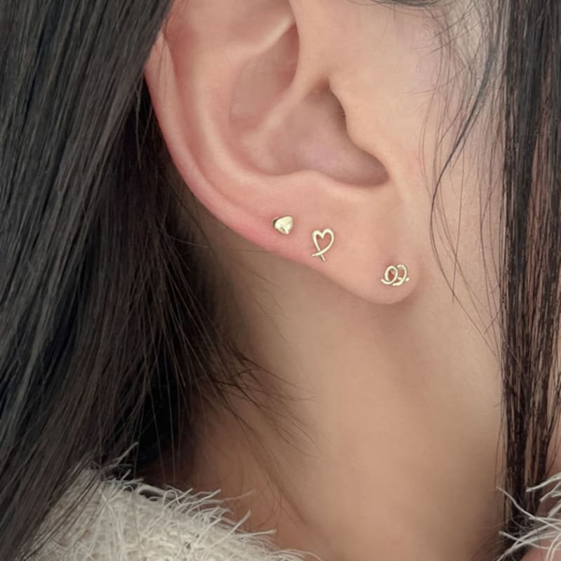 Youngglow 14k gezeichnetes Herz Piercing (2 Typ)
