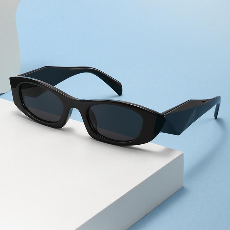  New Ins Popular Fashion Polygon Cat Eye Women Sunglasses Vintage Brand Designer Green Yellow Men Sun Glasses Shades UV400