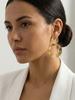 Stainless Steel Geometric Hollow Circle Drop Earrings, Minimalist Gold Tone Link Dangle Earrings Women Exquisite Jewelry