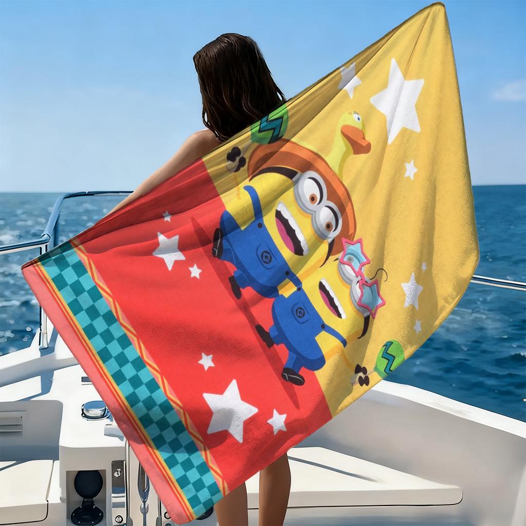 Big-eyed Cute Creature Beach Towel Star Printed Design Quick-drying Suitable for Beach Vacation Pool Gym Cute Gift for Friends