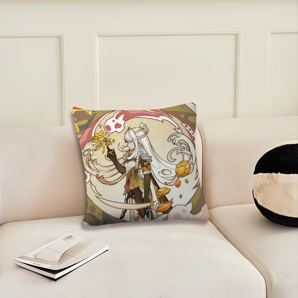 Game Genshin Impact girl a cushion cover Pillow Cover Decoration Room Home Sofa living Office Car Nordic Simplicity