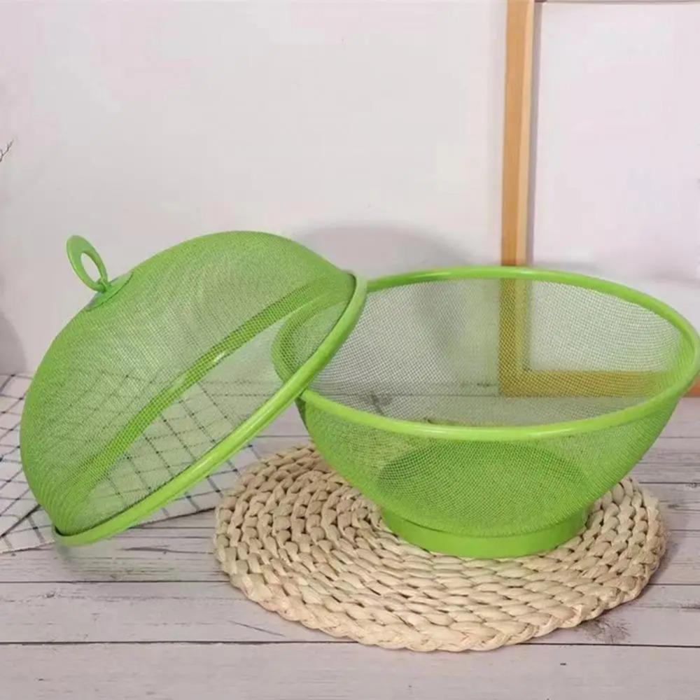 Iron Vegetables Fruit Holder With Lid Kitchen Drain Basket Multifunctional Vegetable Cover  Dish