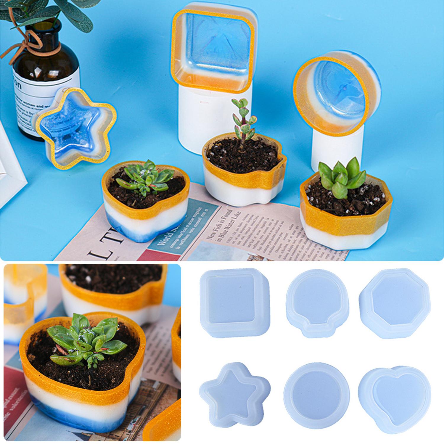 

Jewelry Making Tool Crystal Resin Tray Mold Succulent Flower Pot Epoxy Resin Mold Silicone Mould