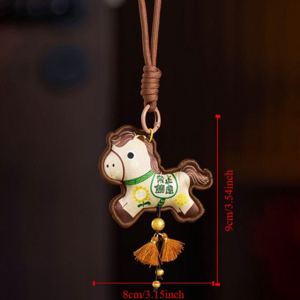 Duftendes Pony Sachet Anhänger Stickerei Hängend Jahr des Pferdes Anhänger Kreativer Glücksbringer Pferd Quaste Schlüsselanhänger Frühlingsfest