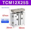 Airtac TCM Three-Rod Pneumatic Multi-Axis Cylinder (Sizes 12-63)*10/30/40/50