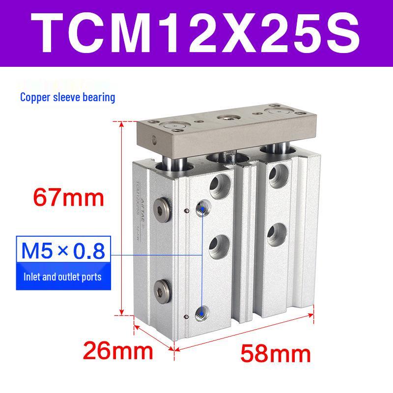 Airtac TCM Three-Rod Pneumatic Multi-Axis Cylinder (Sizes 12-63)*10/30/40/50