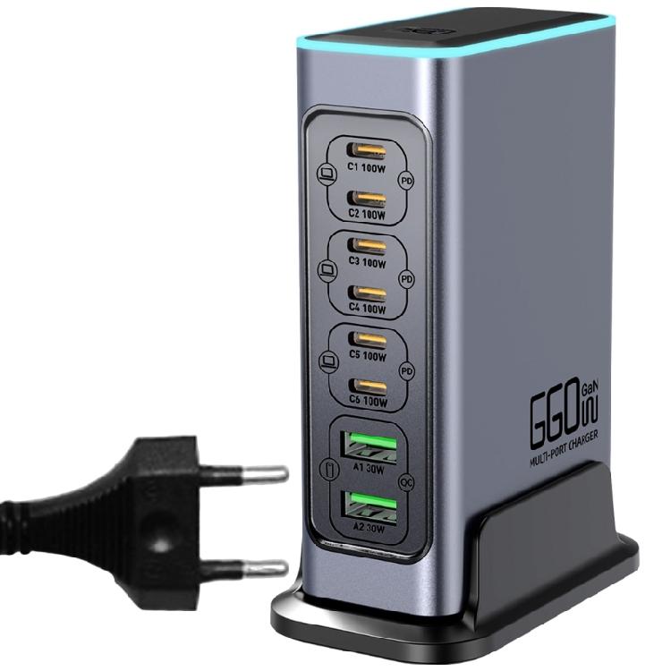 

Компактное 8-портовое USB C зарядное устройство мощностью 660 Вт для эффективной зарядки смартфонов, ноутбуков и планшетов. Универсальная совместимость 1