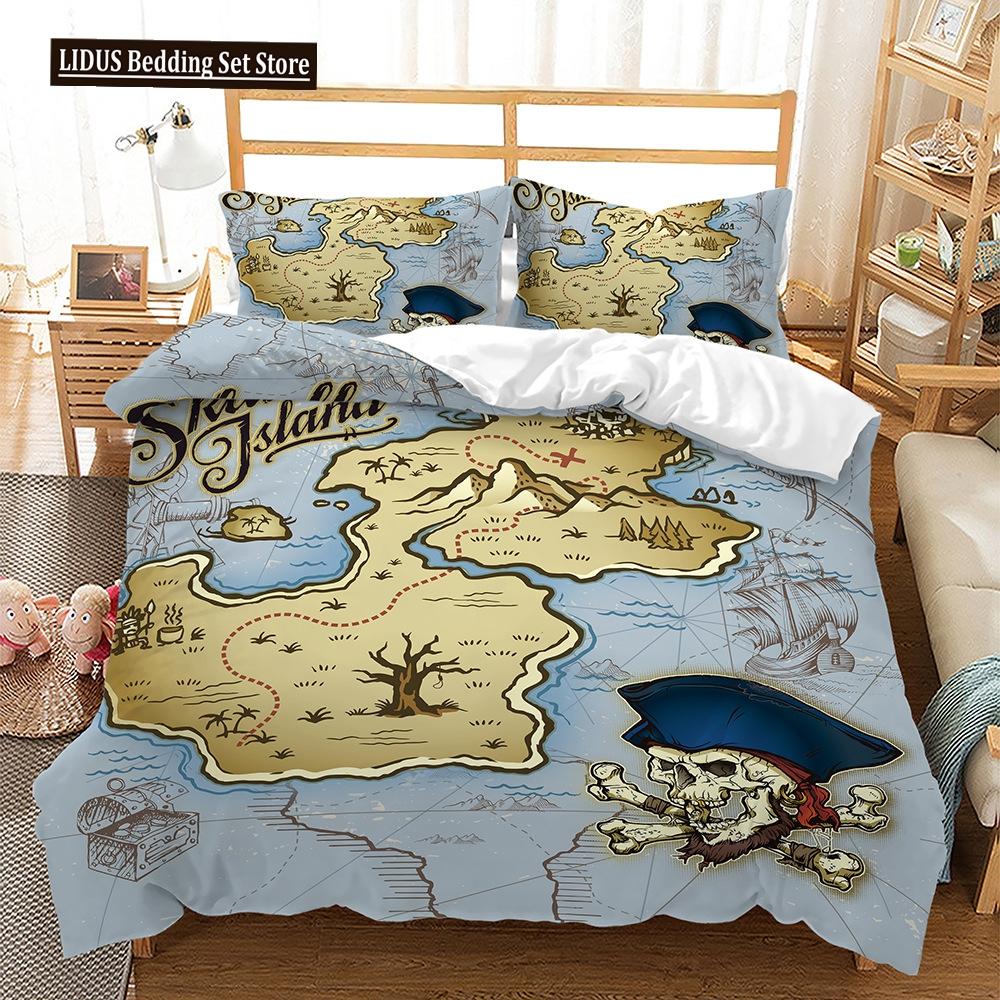 Skull Duvet Cover Set Butterfly Pattern Dark Purple Background King Queen Size For Kids Boys Girls Bedding Set With Pillowcases
