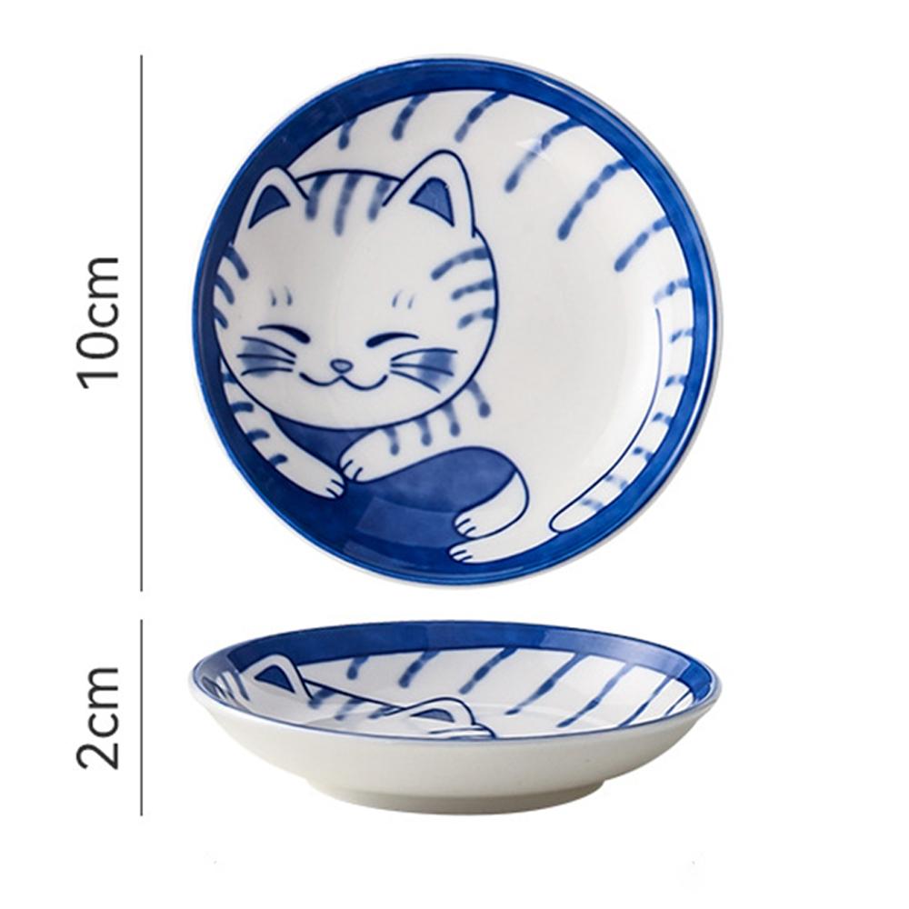 

Cute Cat Soy Sauce Dish Ceramic Cat Bowls Japanese Cat Plates Dipping Bowls Snack Dish Small Ceramic Saucers Plates Sushi Plate 2x10cm
