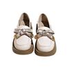 Flache Einzelne Schuhe Plateau Loafers Damen Herbst 2025 Neu Dicke Ferse Vielseitige Schleife Einschlupf Kleine Lederschuhe