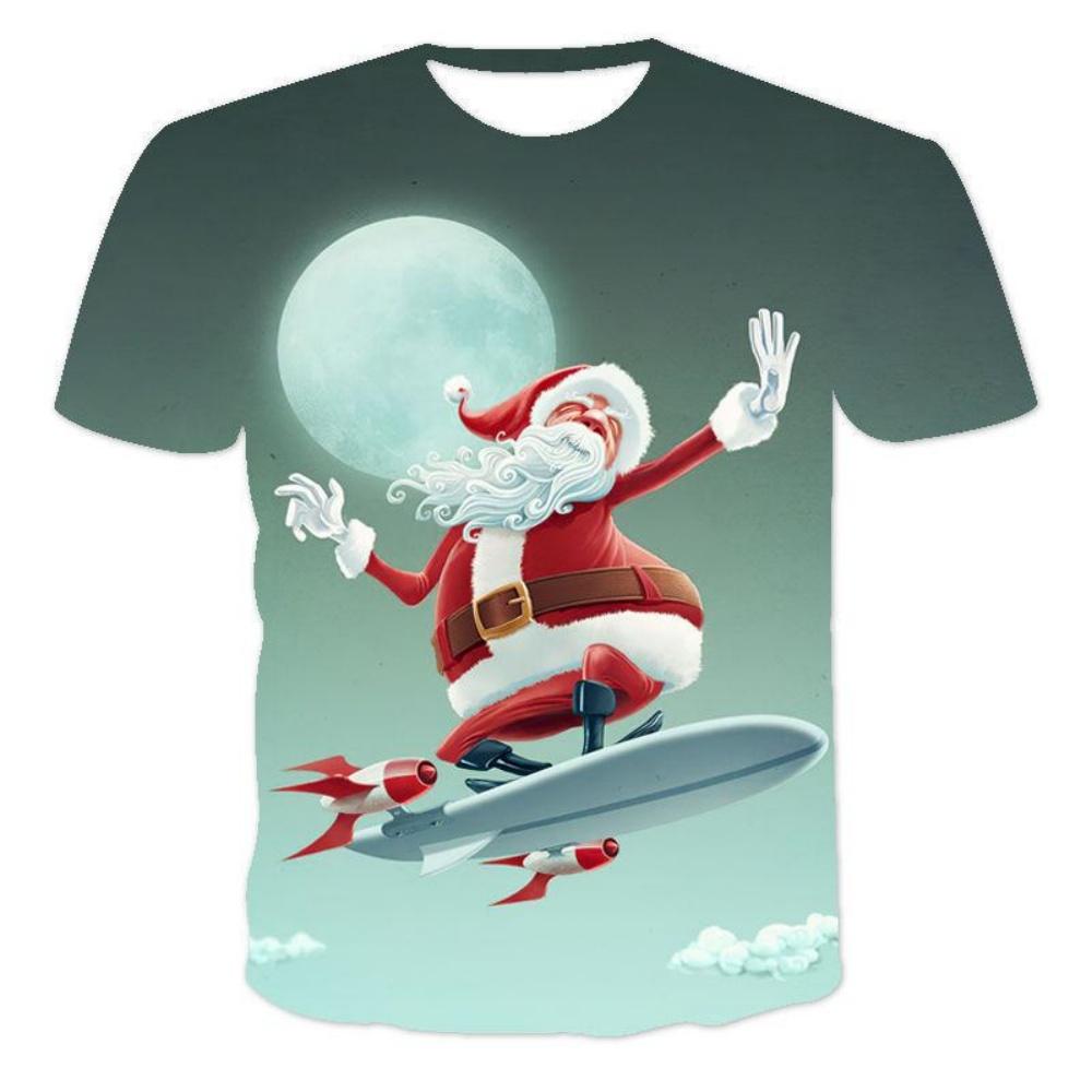 Snowman Santa Claus 3D Print Kids T Shirts Christmas Summer T Shirt Fashion Boys Girls Round Neck Tshirt Tops