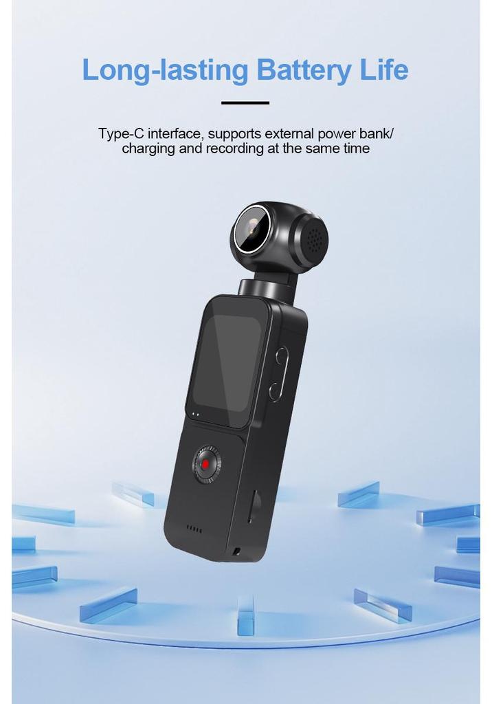 5K HD Anti-Shake Touch Outdoor Cycling Camera with Electric Rotation