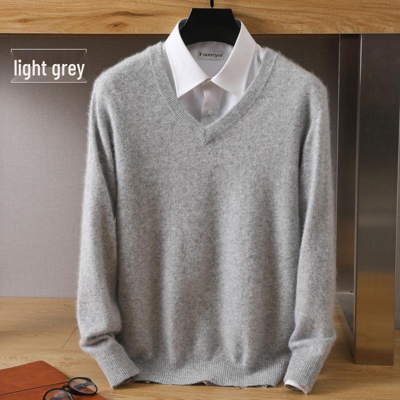 Men's Luxury Cashmere Knit V-Neck Sweater - Autumn/Winter Collection