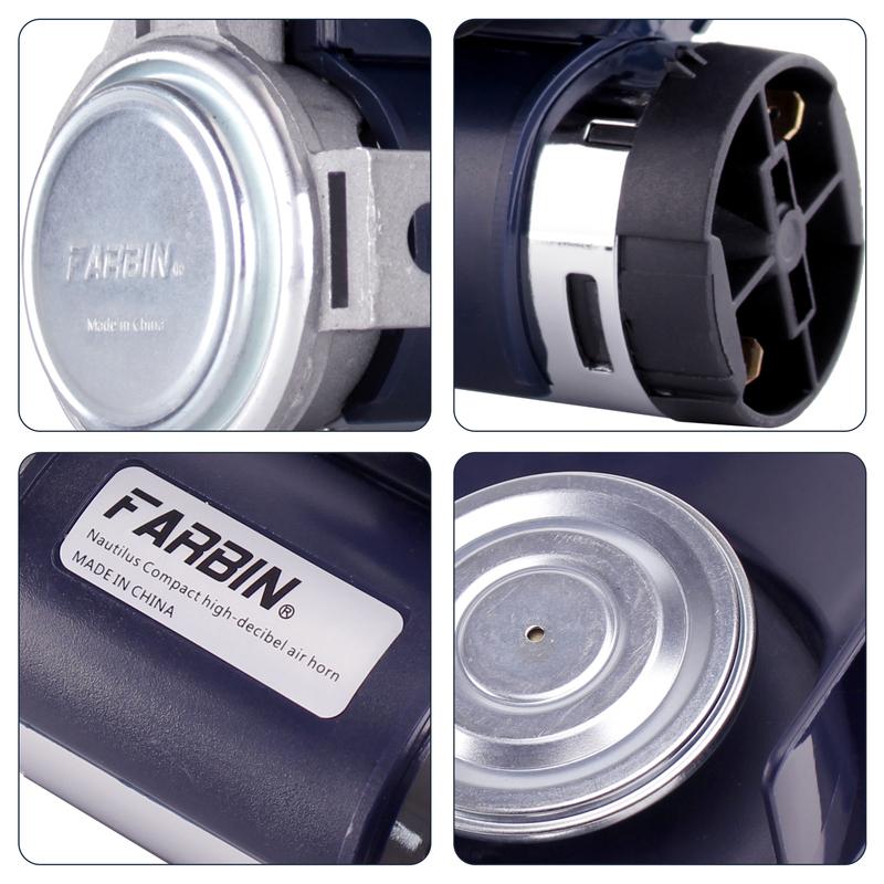 FARBIN Snail Air Horn With Compressor Relay Harness 12V 150db Super Loud Dual Tone Car Horn For Truck Motorcycle Car Accessory