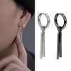 Trendy Titanium Steel Rectangular Stud & Drop Earrings for Men and Women - High-End Long Bar Design In Cold Style