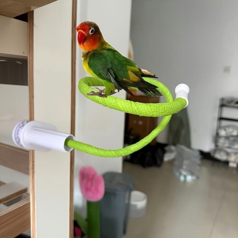 Linen Rope DIY Bendable Perch for Birds Comfortable Grip Parrot Standing Perch Stand  Indoor