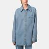 AMIPARIS Jaqueta Jeans Feminina Manga Longa Gola Lapela Cor Sólida Solta Jaquetas Femininas Azul Claro FJK273DE0046480